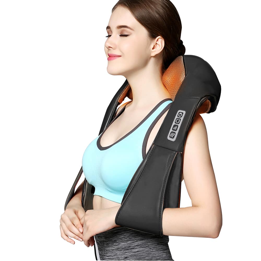 Coussin de massage shiatsu avec chaleur pour la nuque, les épaules et le dos (V2)
