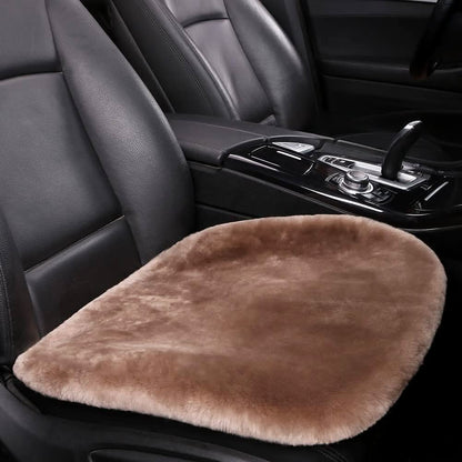 Coussin de siège en peau de mouton, laine chaude pour voiture et maison