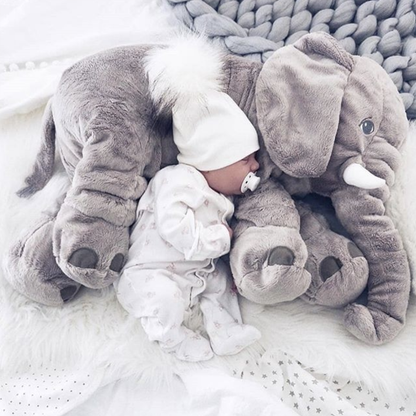 Coussin éléphant en peluche | grande peluche câline pour enfants et bébés