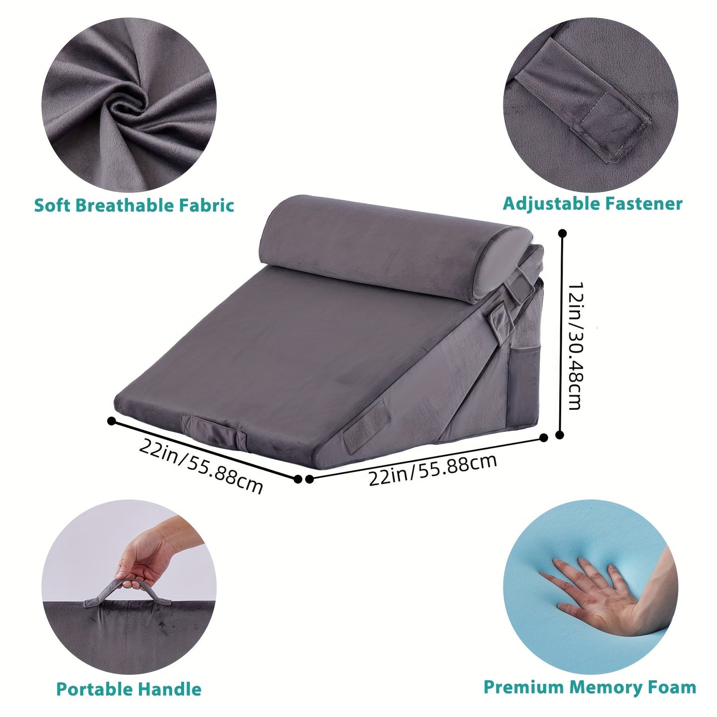 Coussin en coin réglable – confort et soutien pour la convalescence