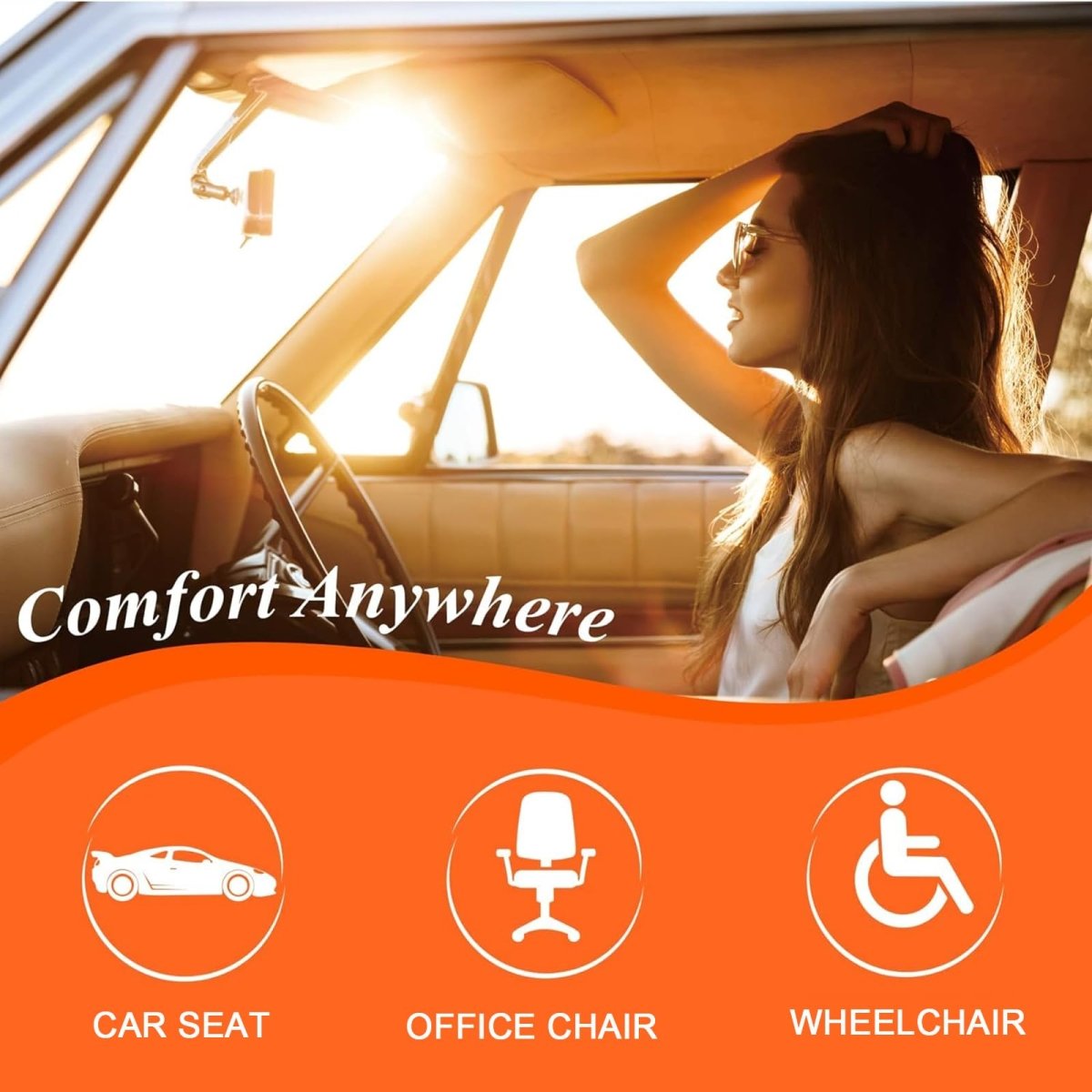 Coussin rehausseur de siège de voiture en mousse à mémoire de forme, pour plus de hauteur et de confort de conduite
