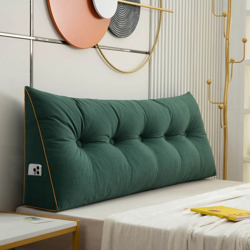Coussin triangulaire tufté pour le lit, la lecture et la détente