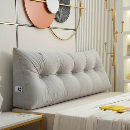 Coussin triangulaire tufté pour le lit, la lecture et la détente
