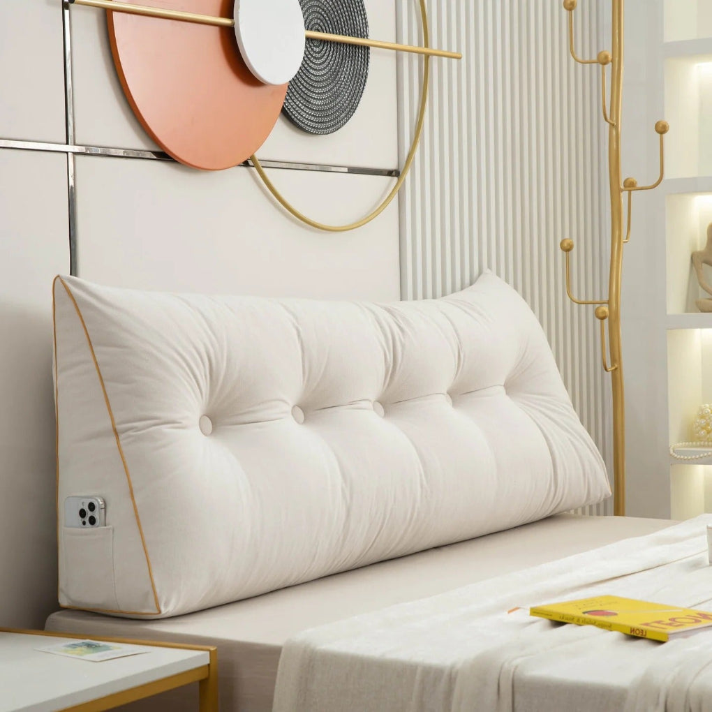 Coussin triangulaire tufté pour le lit, la lecture et la détente