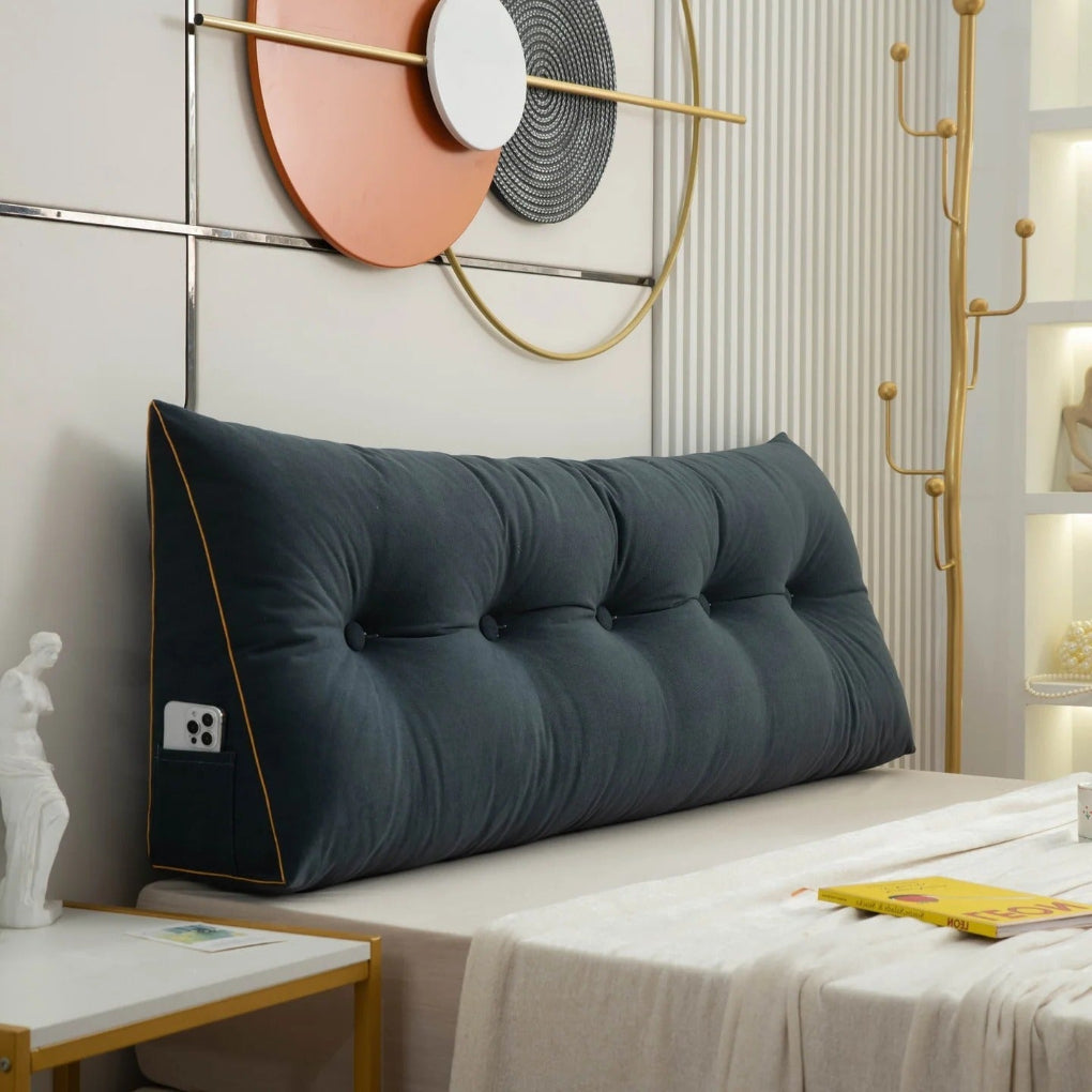 Coussin triangulaire tufté pour le lit, la lecture et la détente