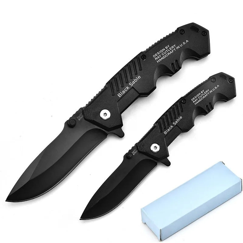 Couteau de survie tactique à haute dureté - outil EDC d’autodéfense pour l’extérieur, le camping et la chasse