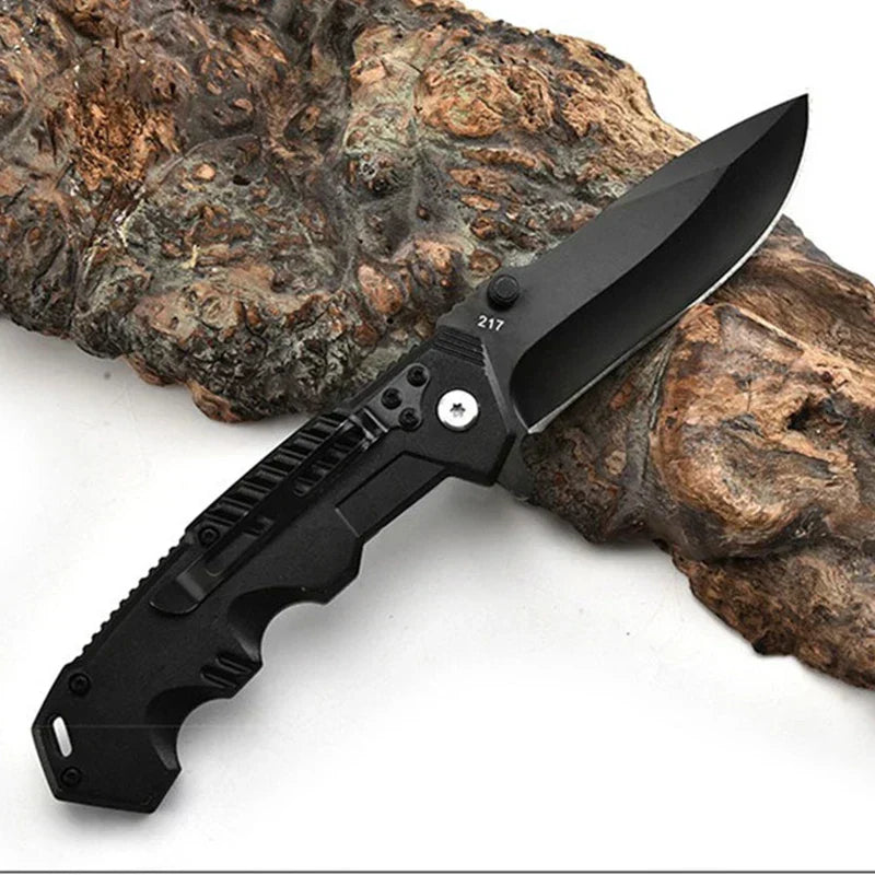 Couteau de survie tactique à haute dureté - outil EDC d’autodéfense pour l’extérieur, le camping et la chasse