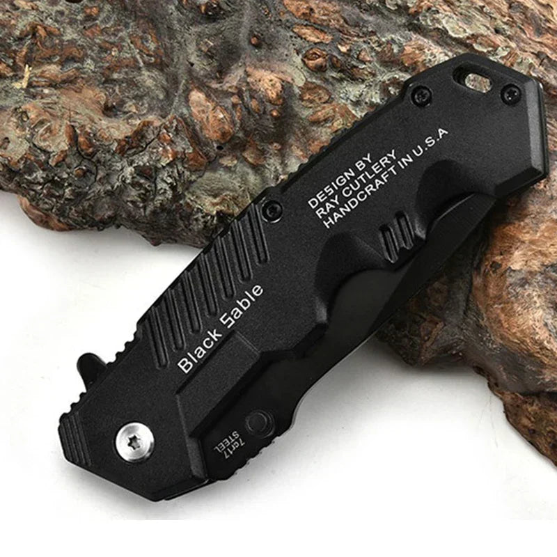 Couteau de survie tactique à haute dureté - outil EDC d’autodéfense pour l’extérieur, le camping et la chasse