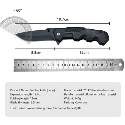 Couteau de survie tactique à haute dureté - outil EDC d’autodéfense pour l’extérieur, le camping et la chasse