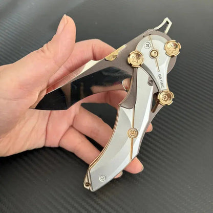 Couteau pliant tout en métal | lame en acier 8Cr13Mov, outil EDC compact