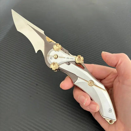Couteau pliant tout en métal | lame en acier 8Cr13Mov, outil EDC compact