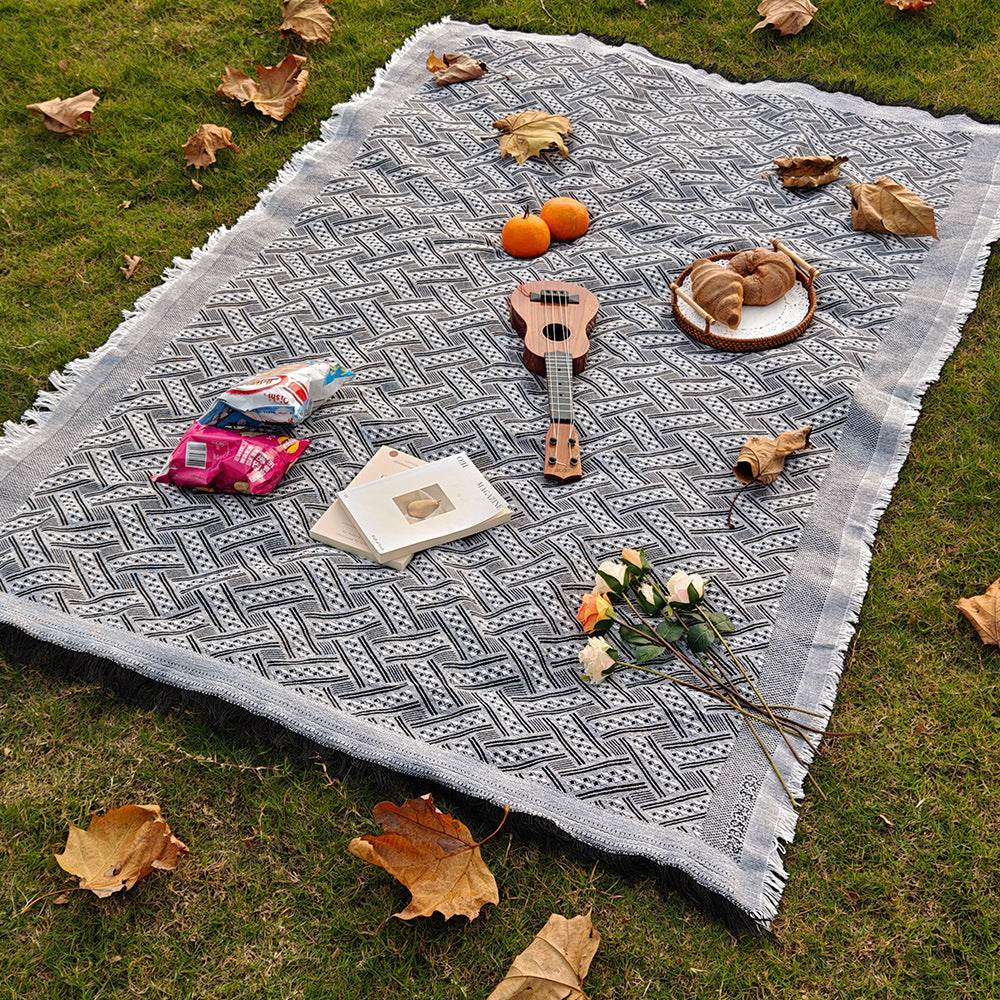 Couverture à carreaux polyvalente et durable pour l’intérieur et l’extérieur