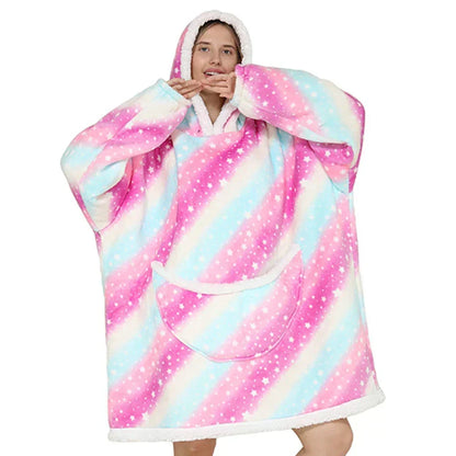 Couverture à enfiler unisexe oversize avec capuche et poches