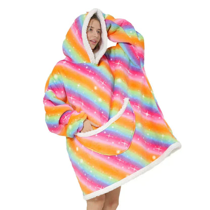 Couverture à enfiler unisexe oversize avec capuche et poches