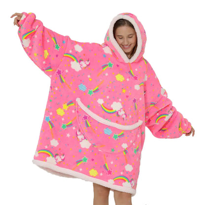 Couverture à enfiler unisexe oversize avec capuche et poches
