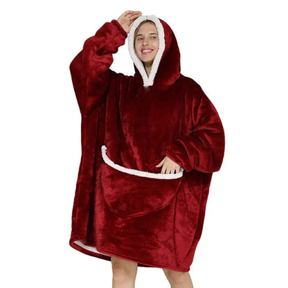 Couverture à enfiler unisexe oversize avec capuche et poches
