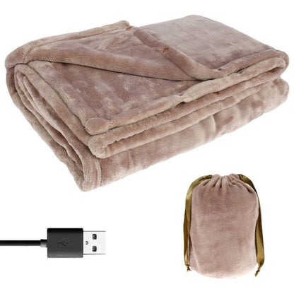 Couverture chauffante électrique sans fil – plaid chauffant en flanelle USB portable