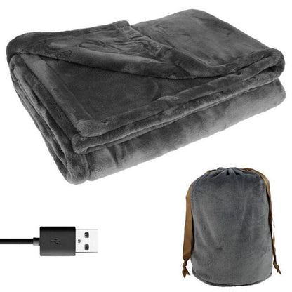 Couverture chauffante électrique sans fil – plaid chauffant en flanelle USB portable