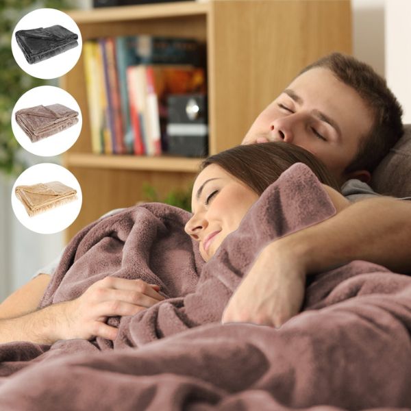 Couverture chauffante électrique sans fil – plaid chauffant en flanelle USB portable