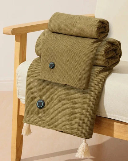 Couverture chauffante portable – plaid de voyage alimenté par USB en polaire à chauffe rapide
