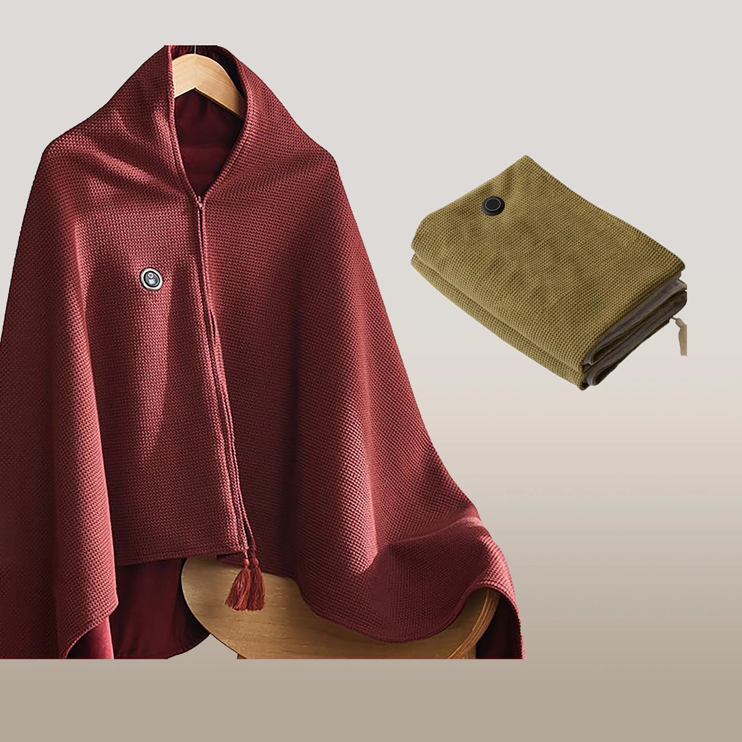 Couverture chauffante portable – plaid de voyage alimenté par USB en polaire à chauffe rapide