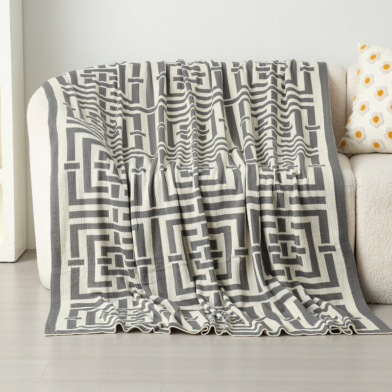 Couverture de confort décorative à motif géométrique moderne pour femme