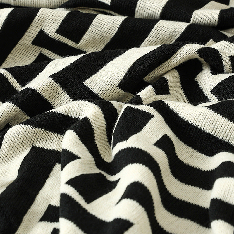 Couverture de confort décorative à motif géométrique moderne pour femme