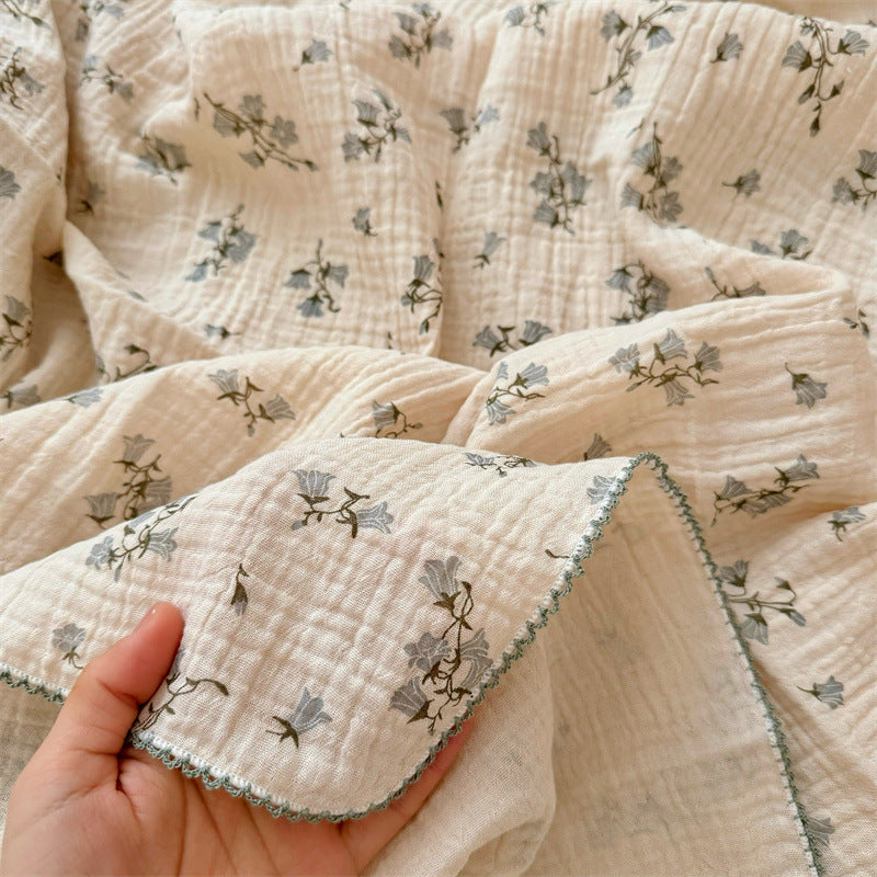 Couverture en coton à motif floral pour femmes