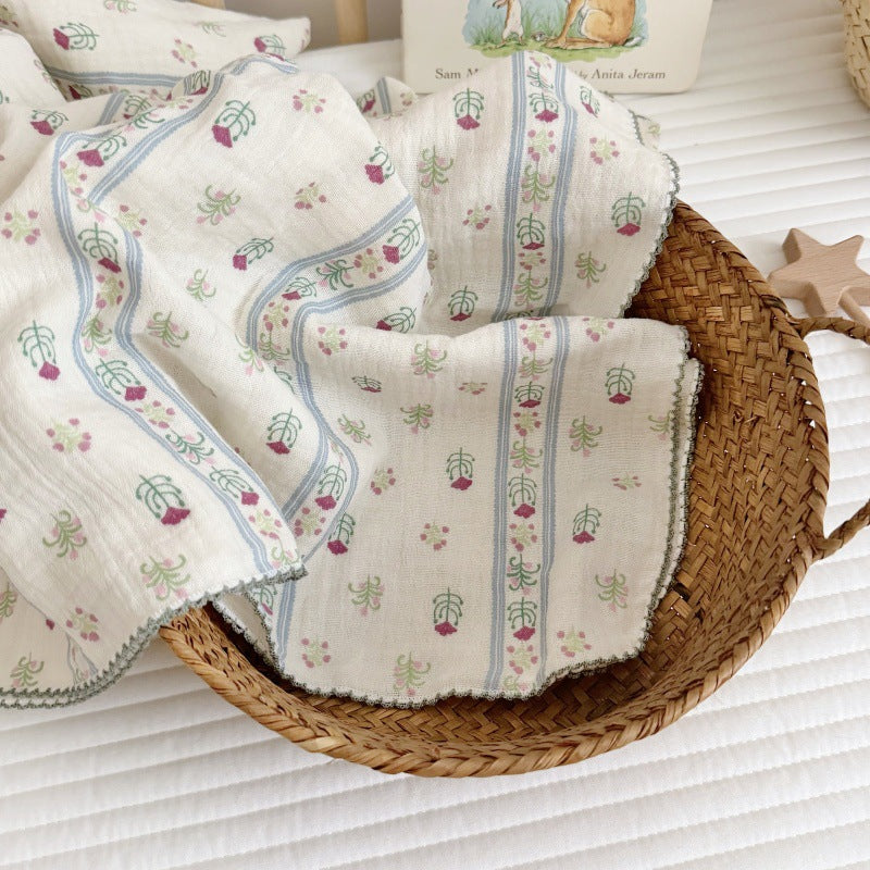 Couverture en coton à motif floral pour femmes