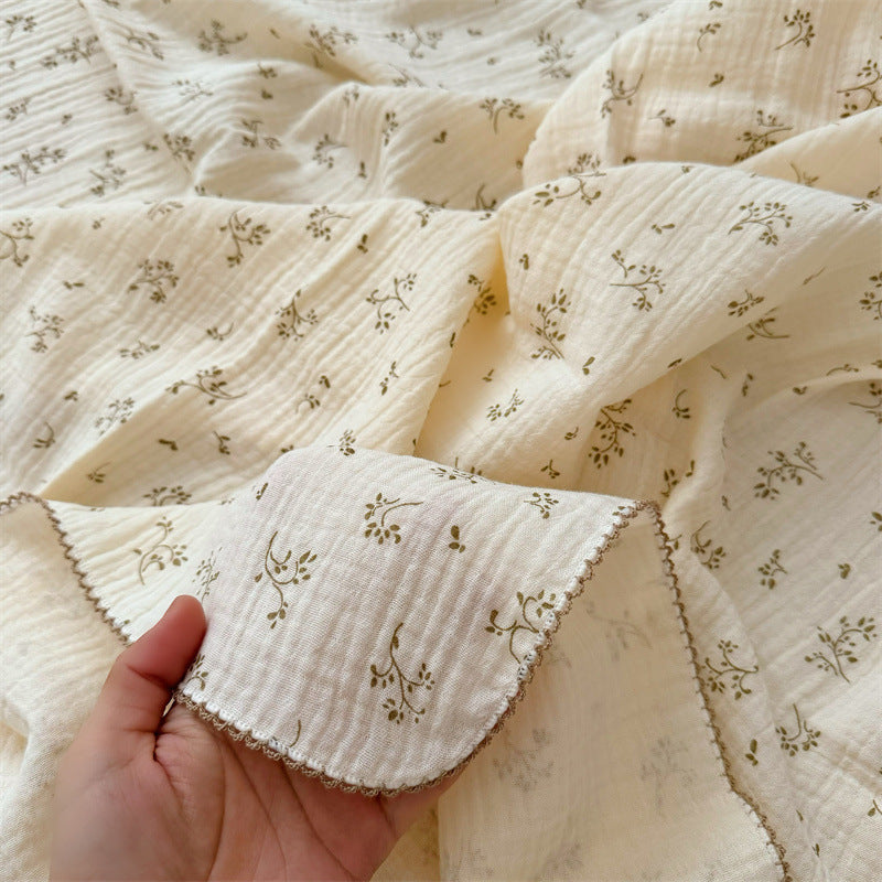 Couverture en coton à motif floral pour femmes