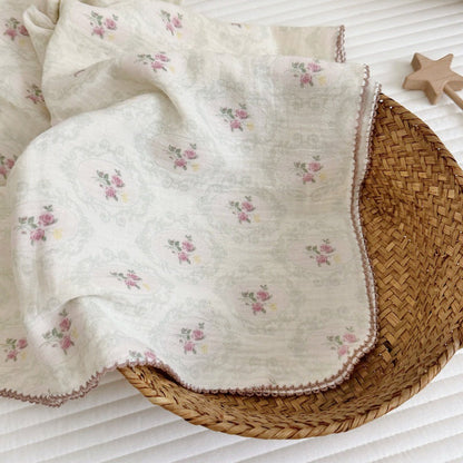 Couverture en coton à motif floral pour femmes