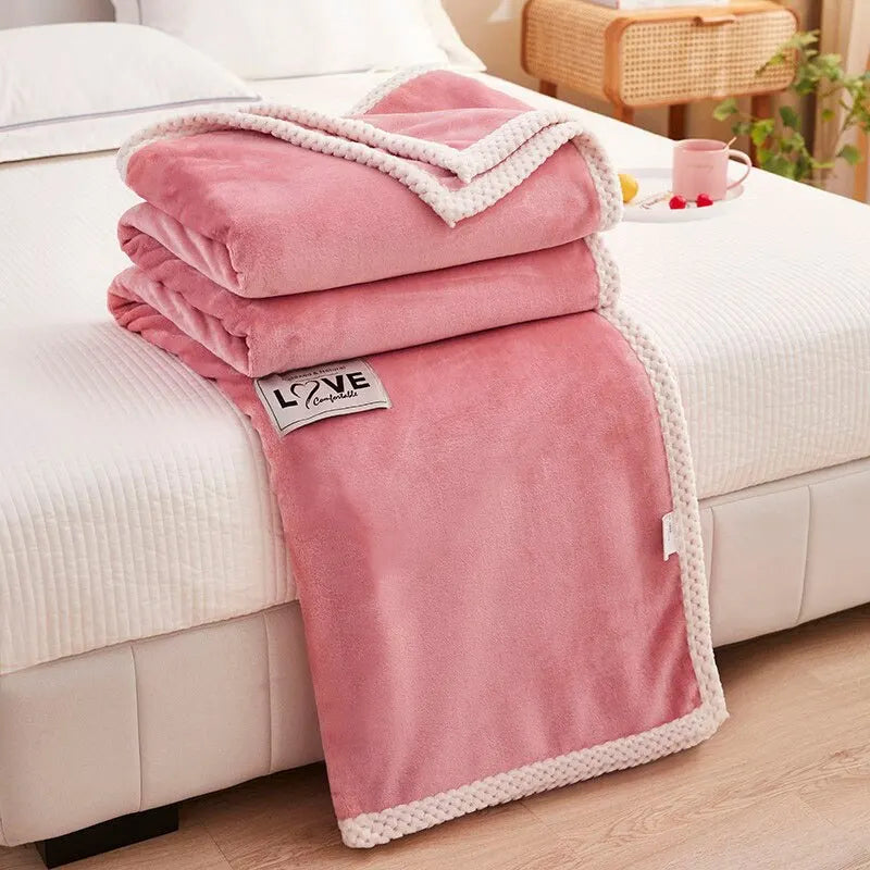 Couverture polaire flanelle rose