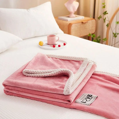 Couverture polaire flanelle rose