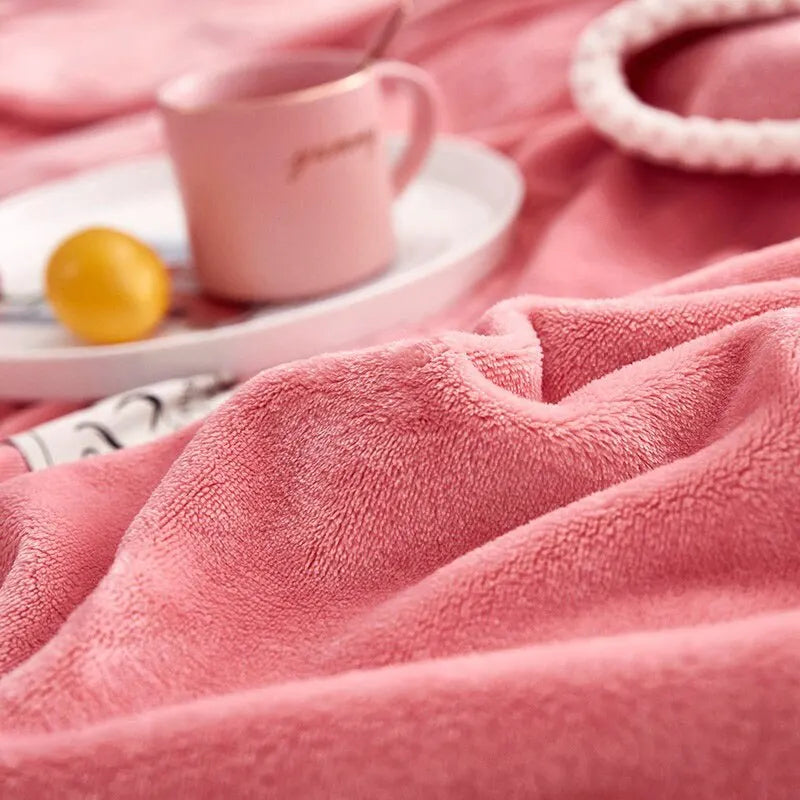 Couverture polaire flanelle rose