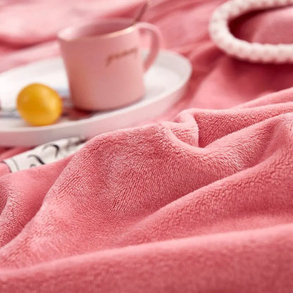 Couverture polaire flanelle rose