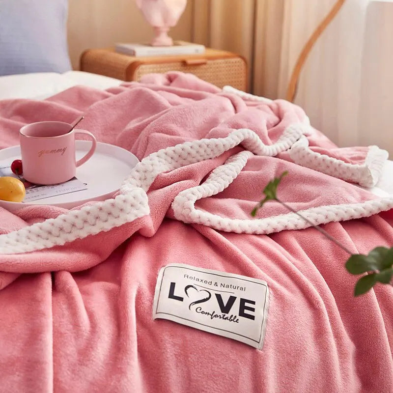 Couverture polaire flanelle rose