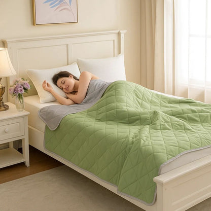 Couverture rafraîchissante – confort immédiat – fibres de soie hypoallergéniques – prévention de la surchauffe – soulagement des sueurs nocturnes pour les peaux sensibles
