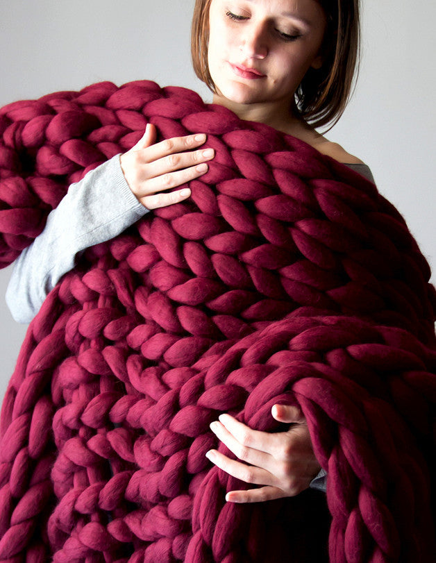 Couverture tricotée à la main