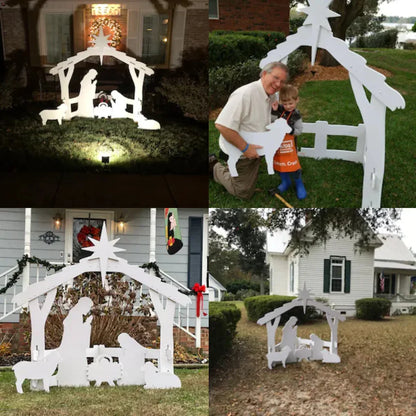 Crèche de Noël d'extérieur résistante aux intempéries – créez une ambiance de Noël magique