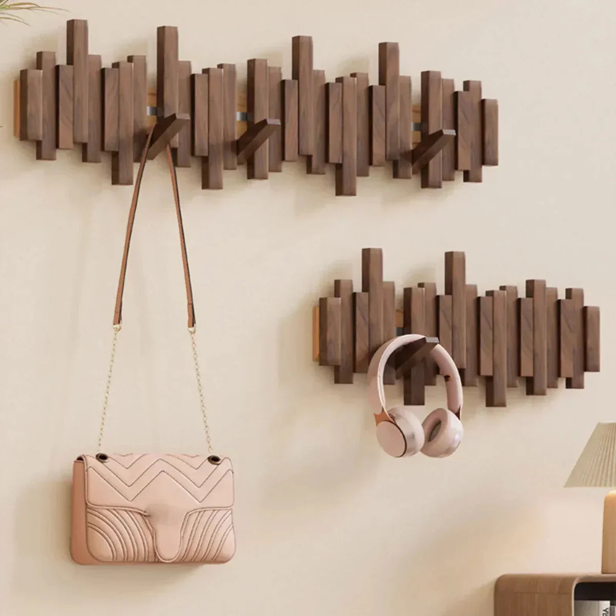 Crochets muraux en bois de piano