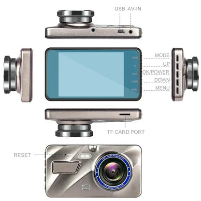 Dashcam avant et arrière sans fil pour voiture avec vision nocturne