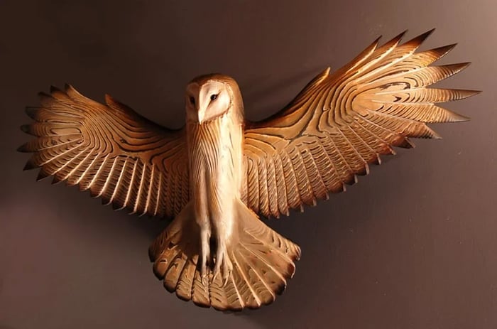 Décoration murale en bois – chouette Majestic