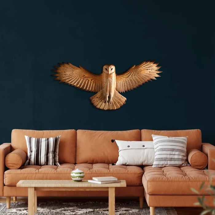 Décoration murale en bois – chouette Majestic