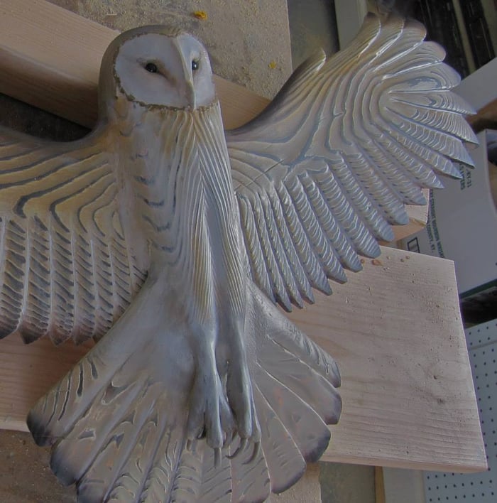 Décoration murale en bois – chouette Majestic