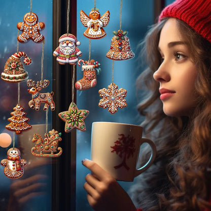 Décorations de Noël en bois faites main, lot de 12 pièces