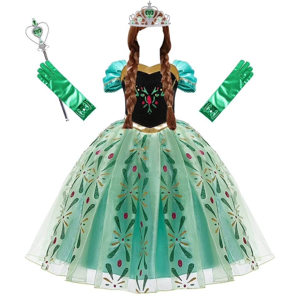 Déguisement de princesse Anna La Reine des Neiges pour filles (3-10 ans)