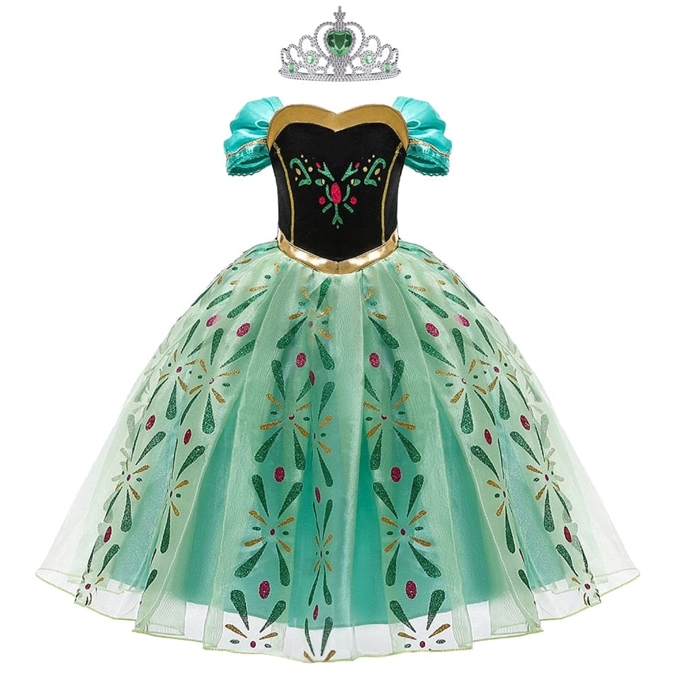 Déguisement de princesse Anna La Reine des Neiges pour filles (3-10 ans)