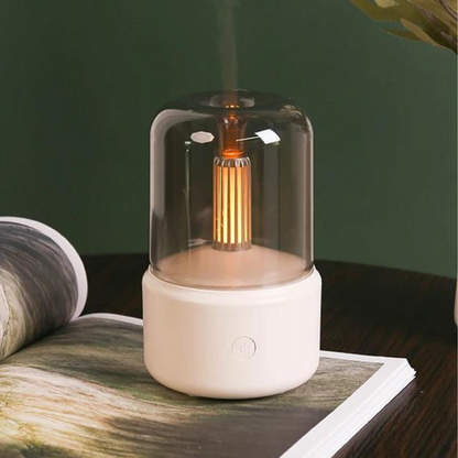 Diffuseur d’arômes rétro avec veilleuse - humidificateur d’air USB pour huiles essentielles pour la maison et le bureau