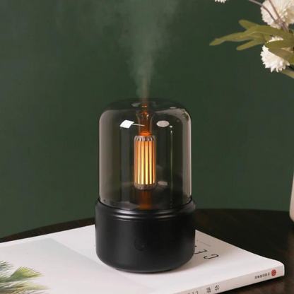 Diffuseur d’arômes rétro avec veilleuse - humidificateur d’air USB pour huiles essentielles pour la maison et le bureau