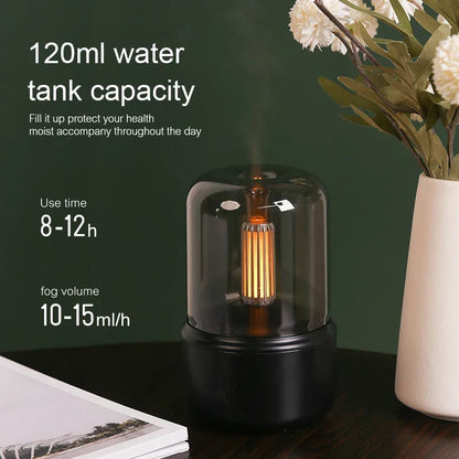 Diffuseur d’arômes rétro avec veilleuse - humidificateur d’air USB pour huiles essentielles pour la maison et le bureau